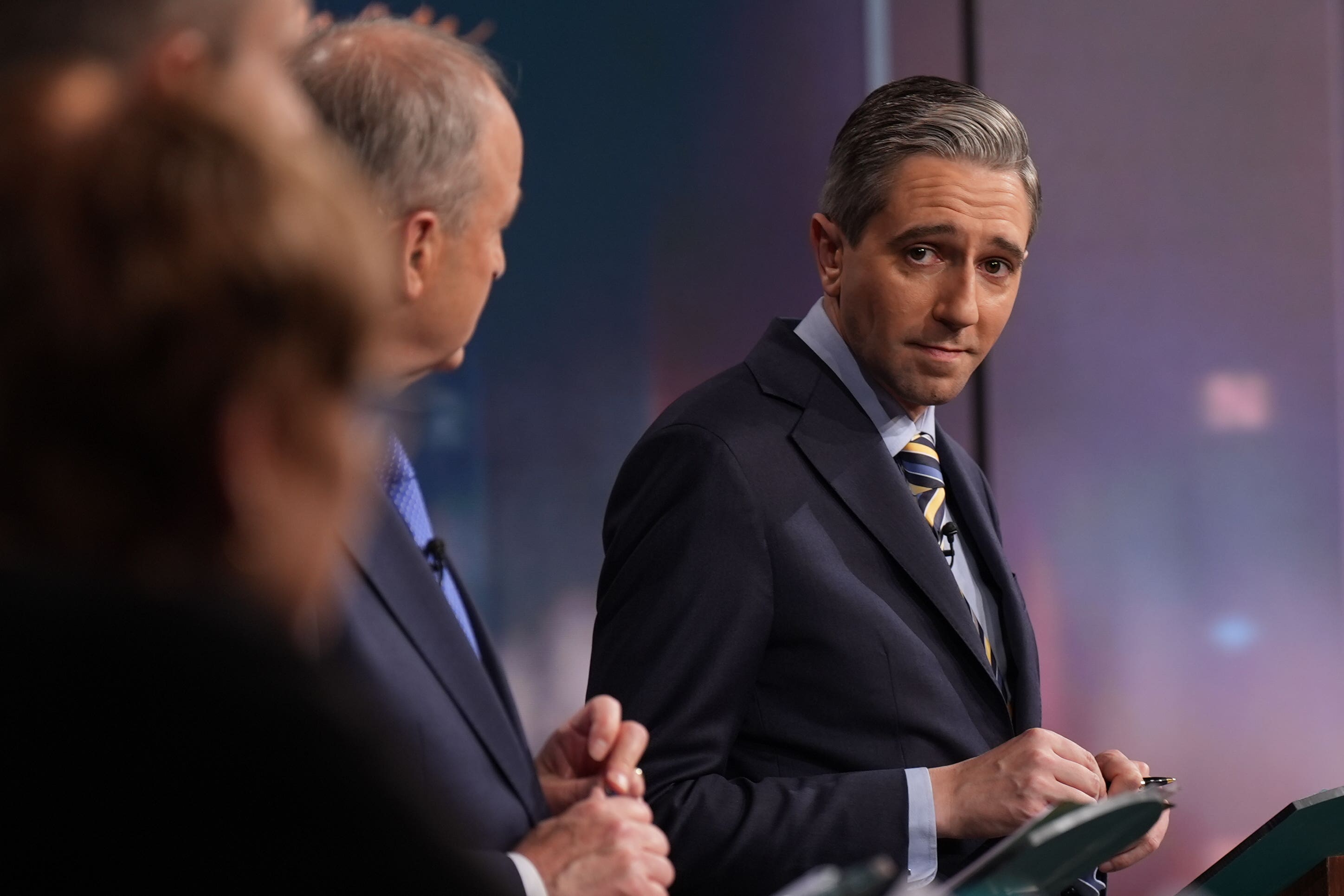 Simon Harris during the General Election leaders’ debate (Niall Carson/PA)