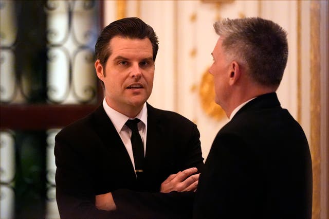 <p>Matt Gaetz (seen at Mar-a-Lago after being tapped for the attorney general job) allegedly paid the women to have sex with him </p>