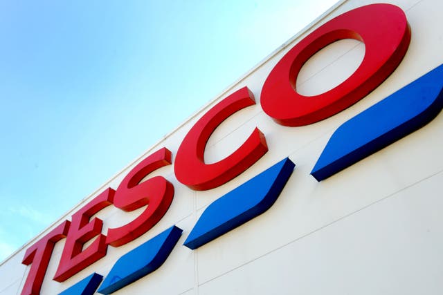 A Tesco shop sign.