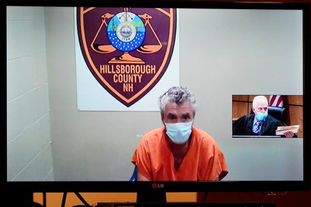 <p>Bradley Asbury is arraigned via video as Judge William Lyons presides, at right, at Manchester, N.H.</p>