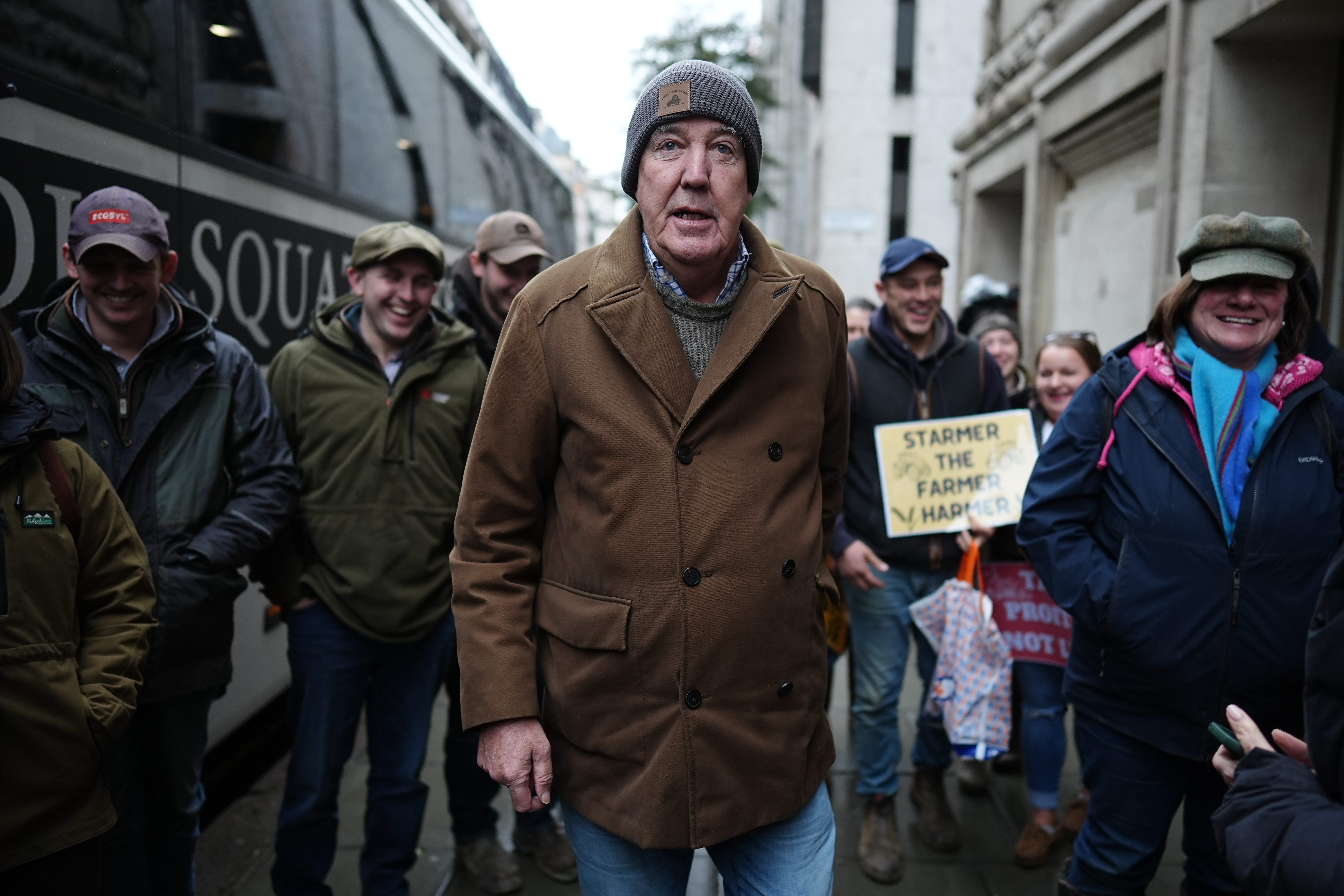 Jeremy Clarkson joined farmers for protests in central London (Aaron Chown/PA)