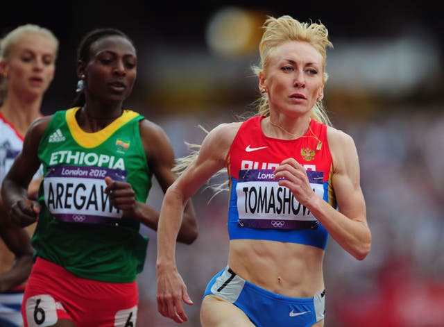 <p>Tatyana Tomashova in action during the London 2012 Olympics</p>