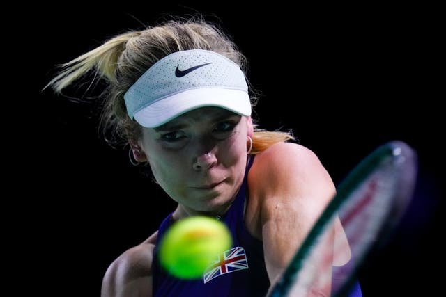 Katie Boulter suffered a 2-6 6-4 6-4 defeat on Tuesday (Manu Fernandez/AP)