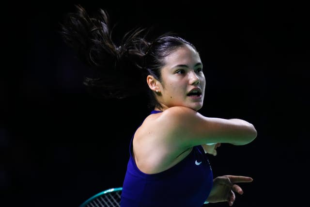 Emma Raducanu (pictured) recorded a 6-4 6-4 win over Viktoria Hruncakova (Manu Fernandez/AP)