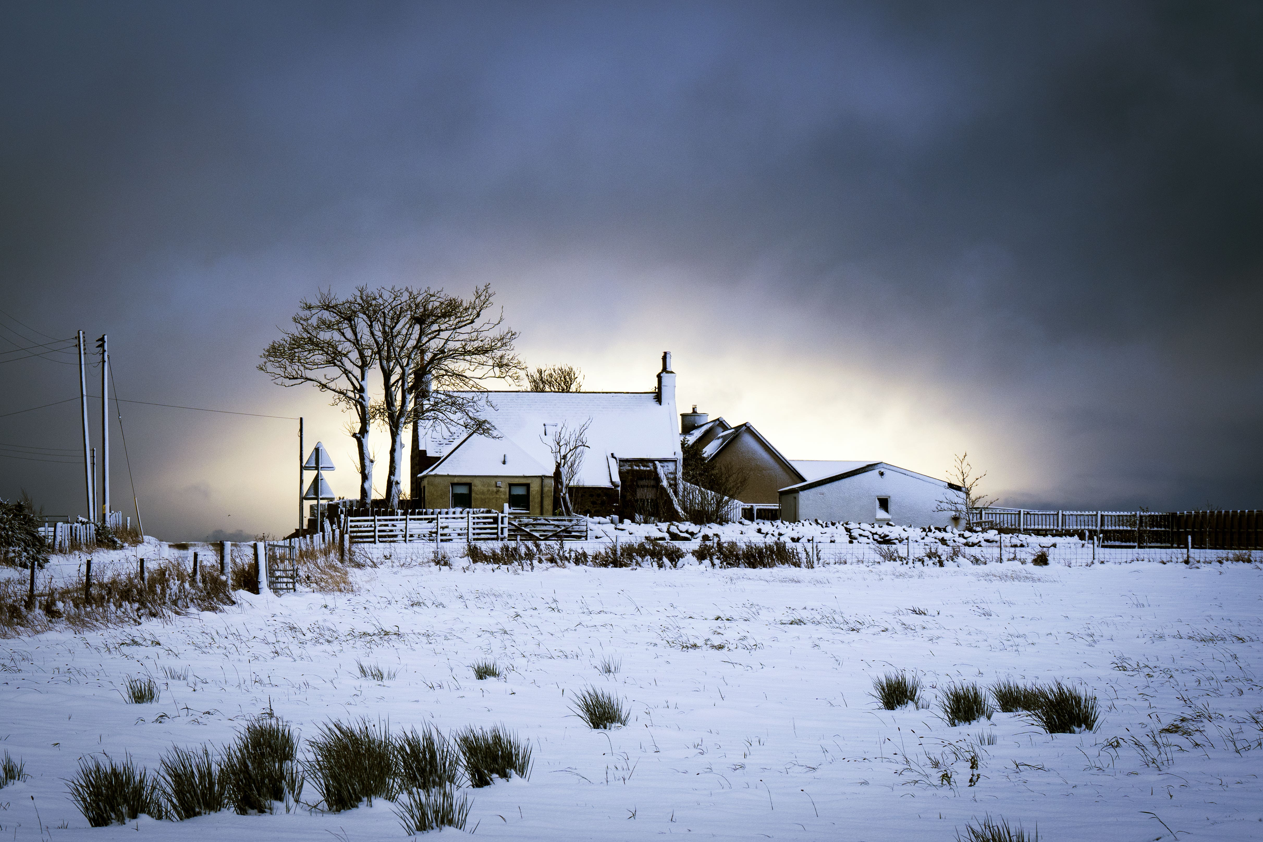 Snow and ice near Balmedie in Aberdeenshire (Jane Barlow/PA)