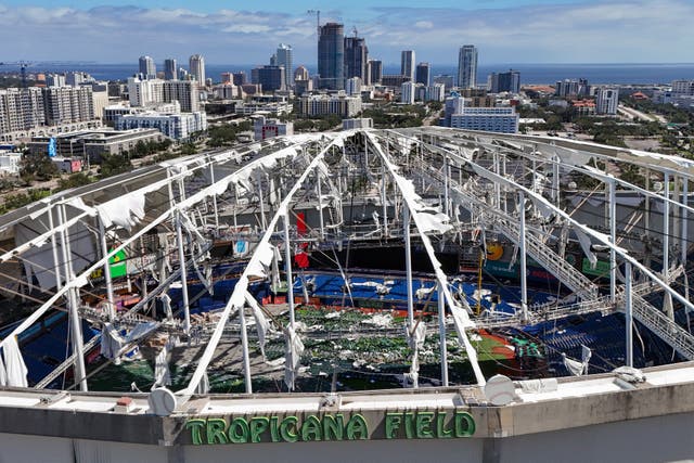 Rays Hurricane Damage Baseball