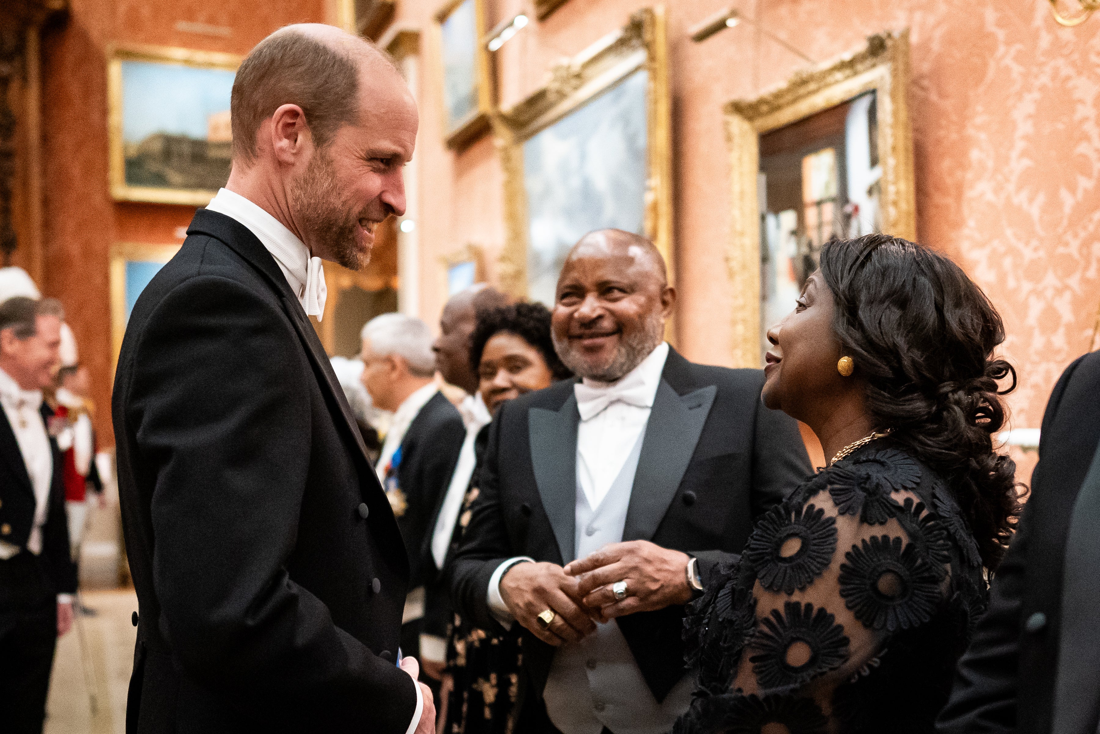 The Prince of Wales chatting to guests during the reception (Aaron Chown/PA)