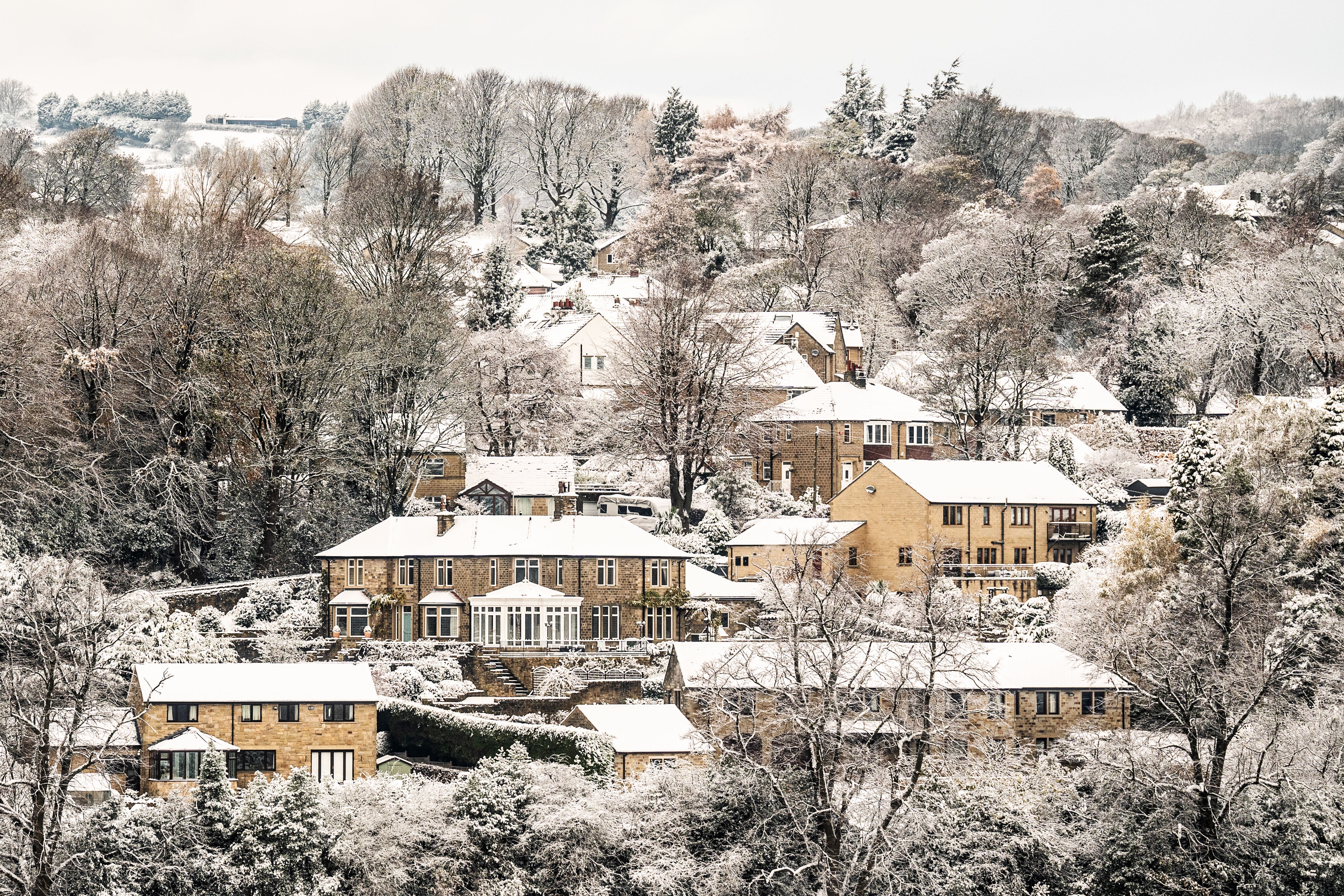 The snow in Holmfirth, West Yorkshire (PA)