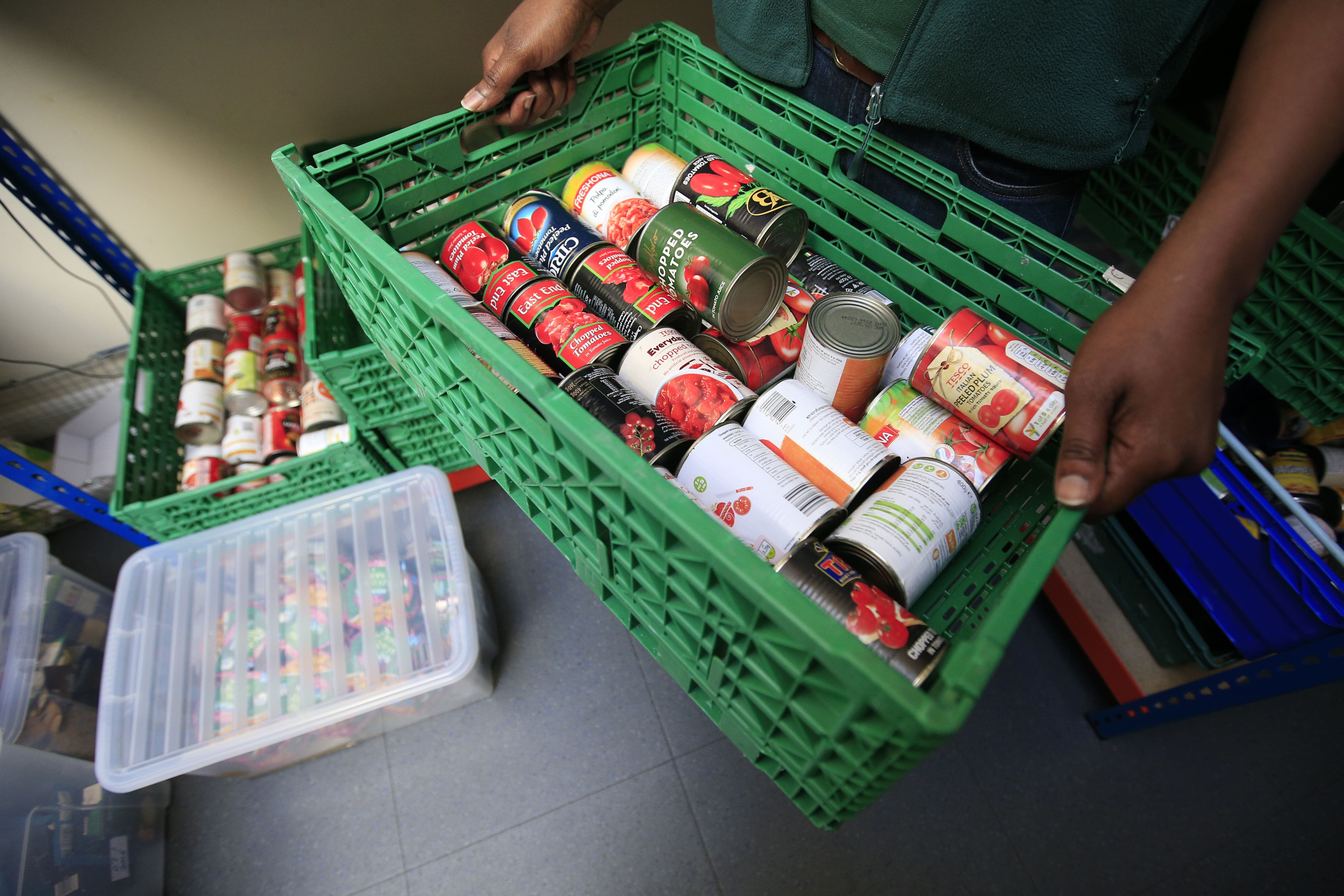 Food bank demand has dipped possibly thanks to stabilising prices but needs remain high, Trussell said (Jonathan Brady/PA)