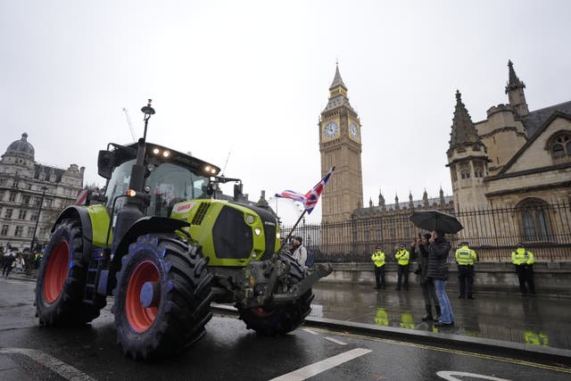 <p>Farmers protest in central London (Andrew Matthews/PA)</p>