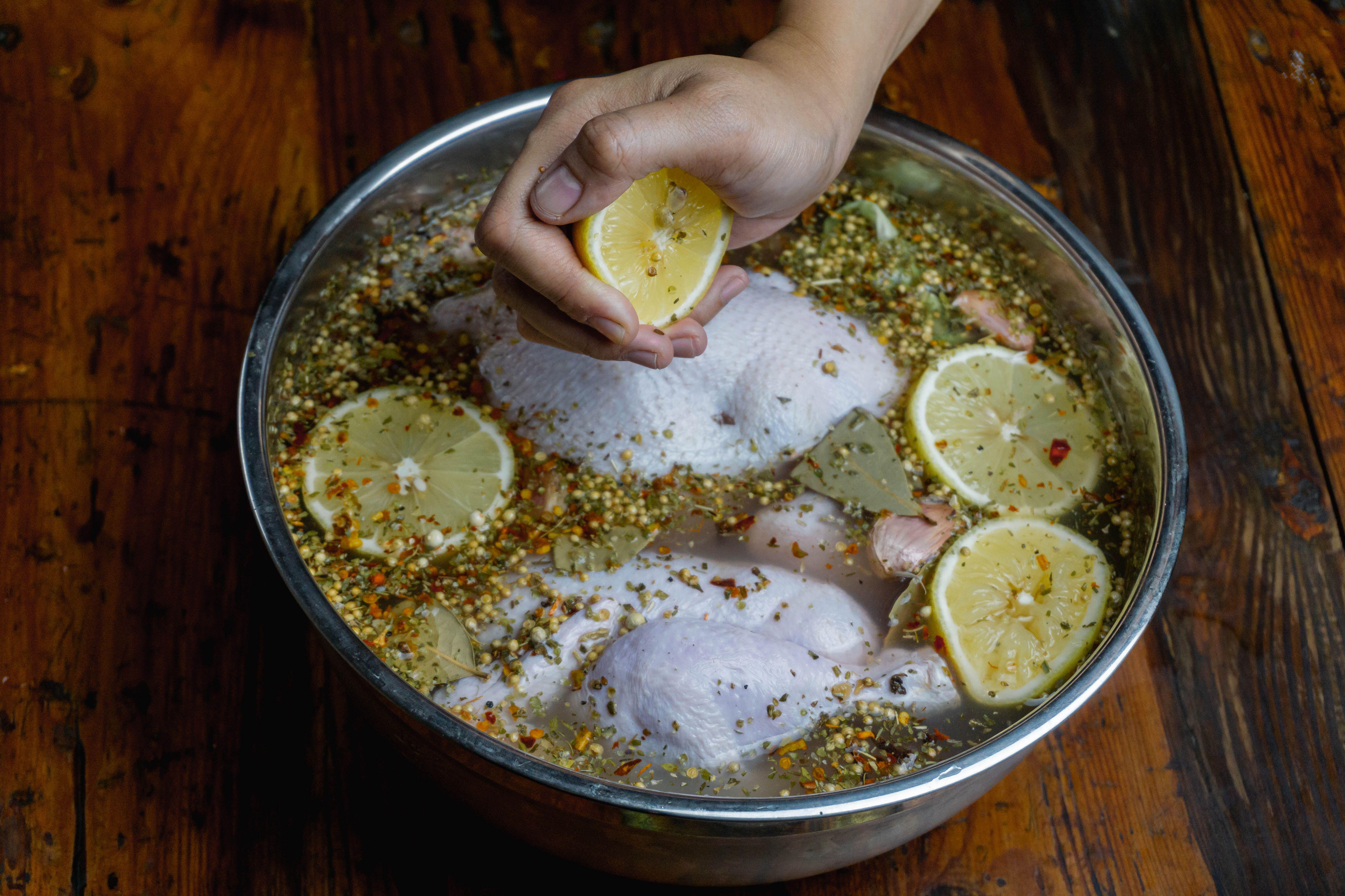 Some chefs swear by brining the turkey before cooking it