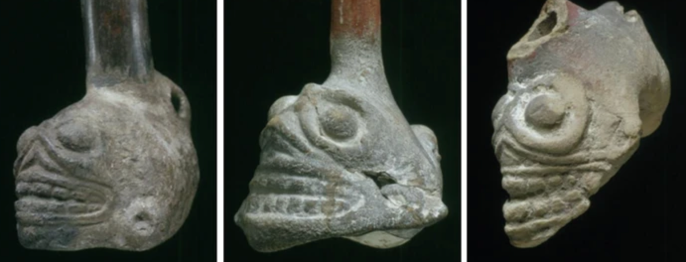 Three original skull whistle exemplars from the collection of the Ethnological Museum in Berlin