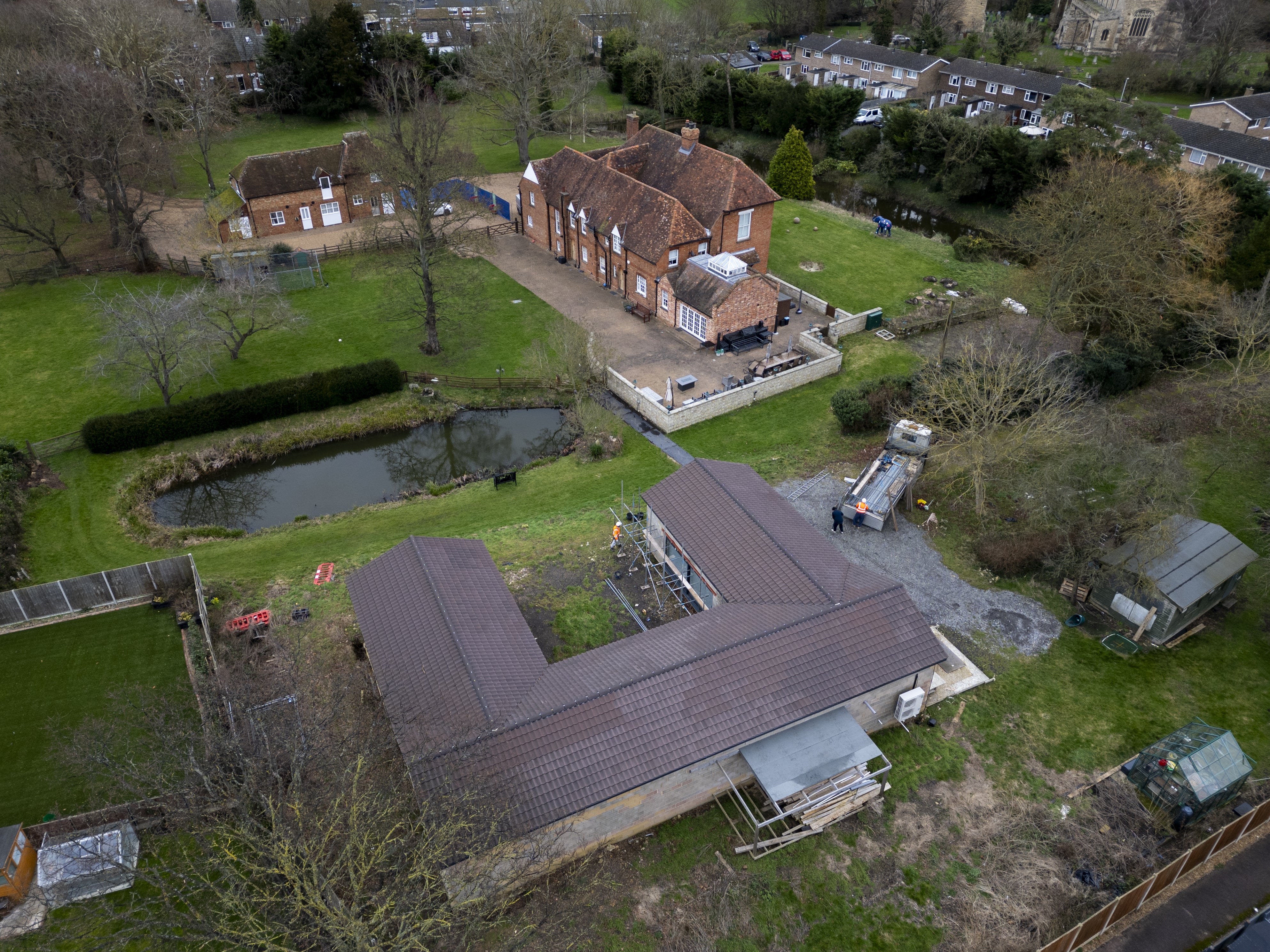 A view of the grounds and home of Hannah Ingram-Moore, the daughter of the late Captain Sir Tom Moore