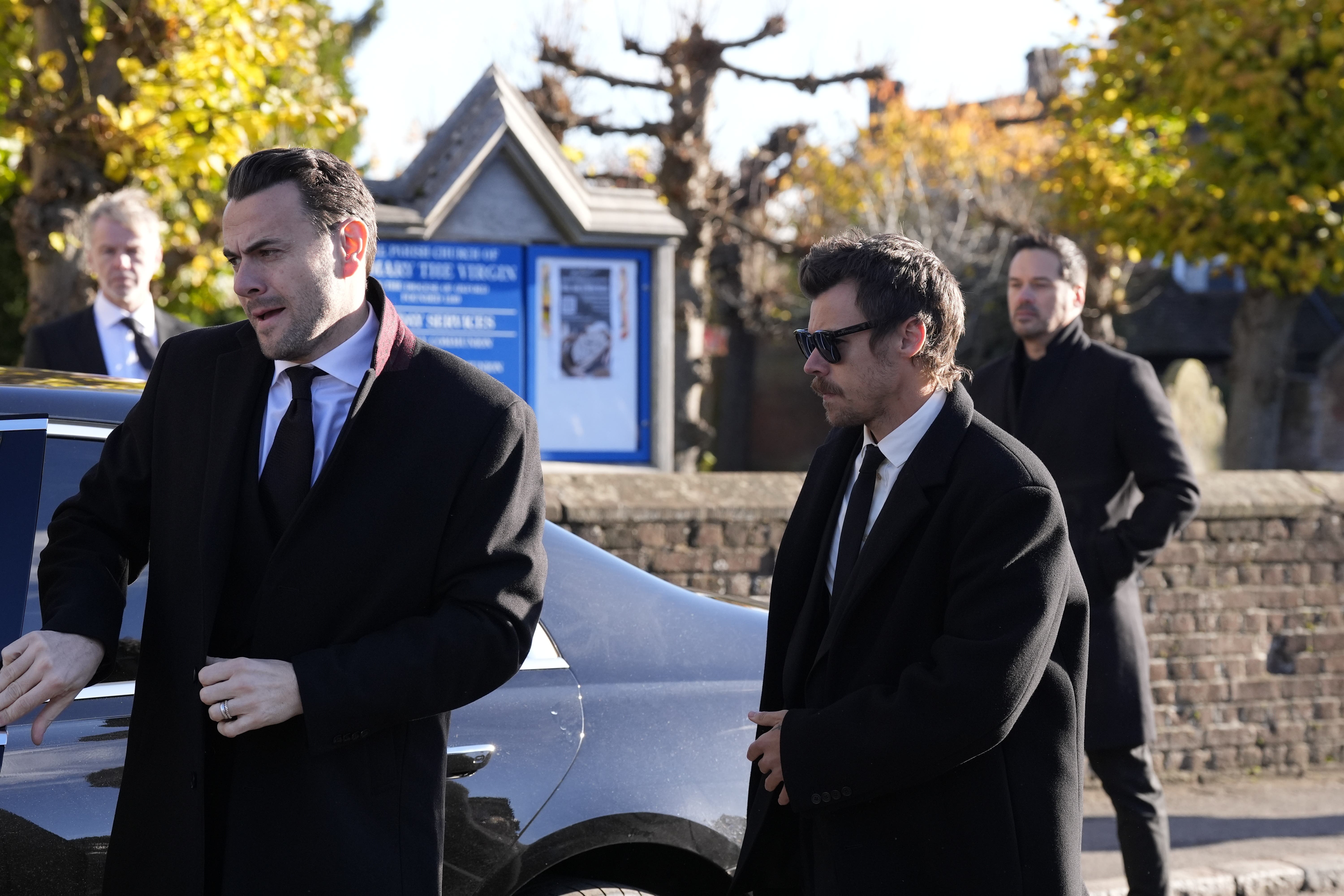 Harry Styles arrives for the funeral service of One Direction singer Liam Payne (Andrew Matthews/PA)