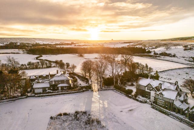 Fresh snow covering the village of Goathland in the North York Moors National Park (Danny Lawson/PA)