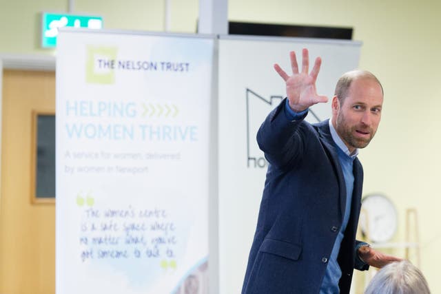 The Prince of Wales during a visit to Homewards Newport to hear about the local coalition’s approach to preventing women’s homelessness in the city (Dimitris Legakis/PA)