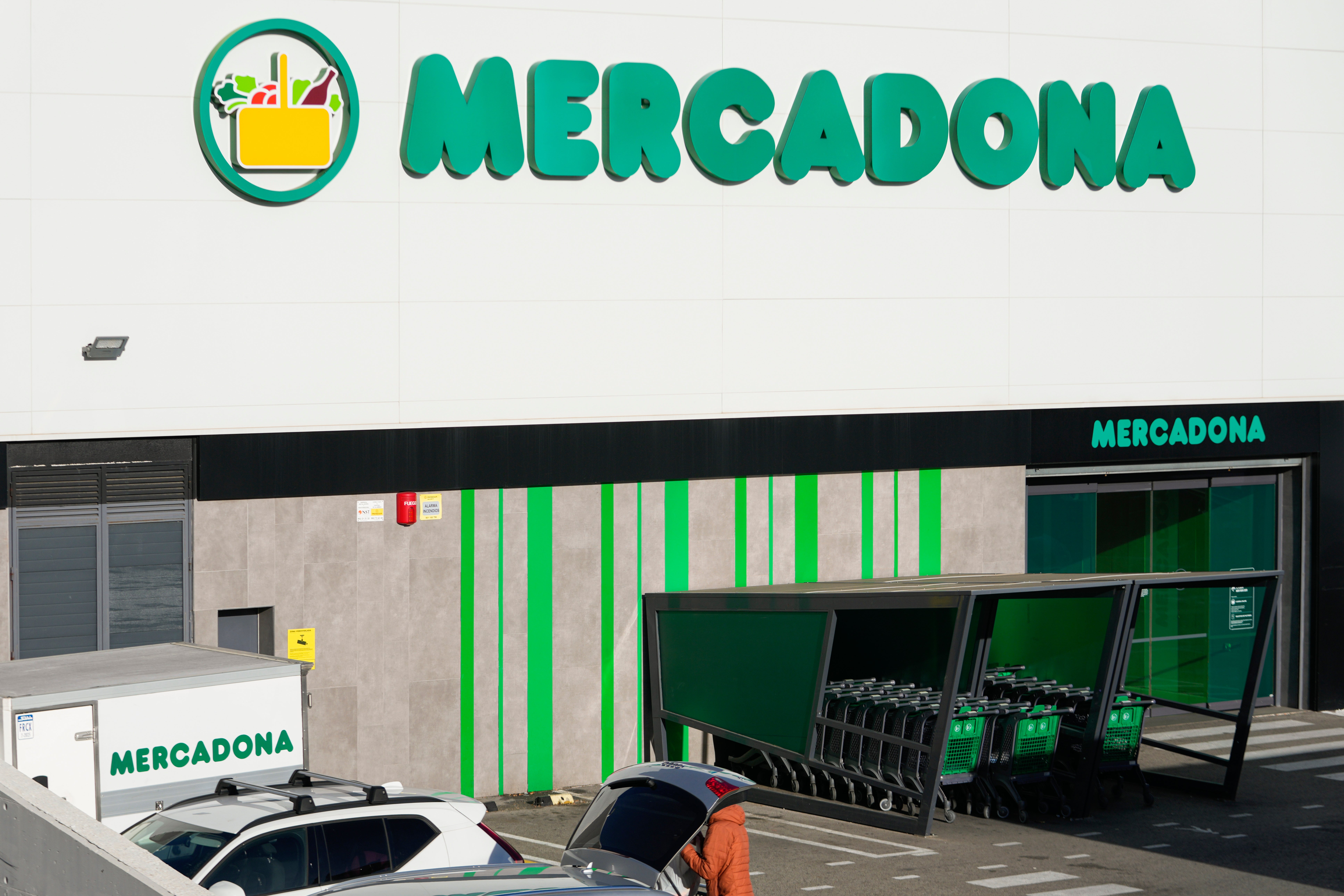 Facade of a Mercadona supermarket in San Sebastian de los Reyes, on the outskirts of Madrid