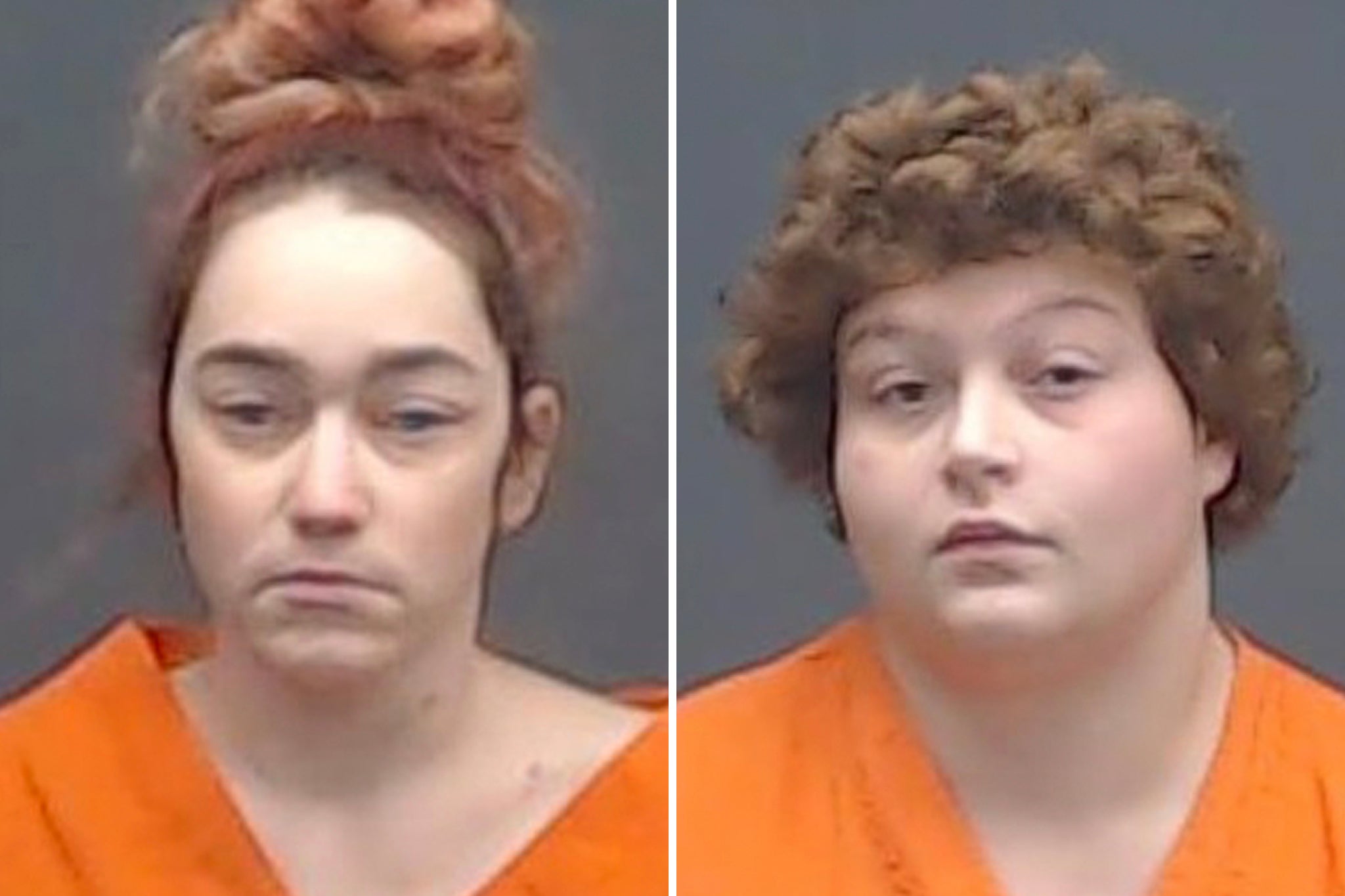 Haley Blevins, 19, (left) was charged with three counts of felony injury to a child and Jacalyn Cook, 30, (right) was charged with two counts of felony injury to a child