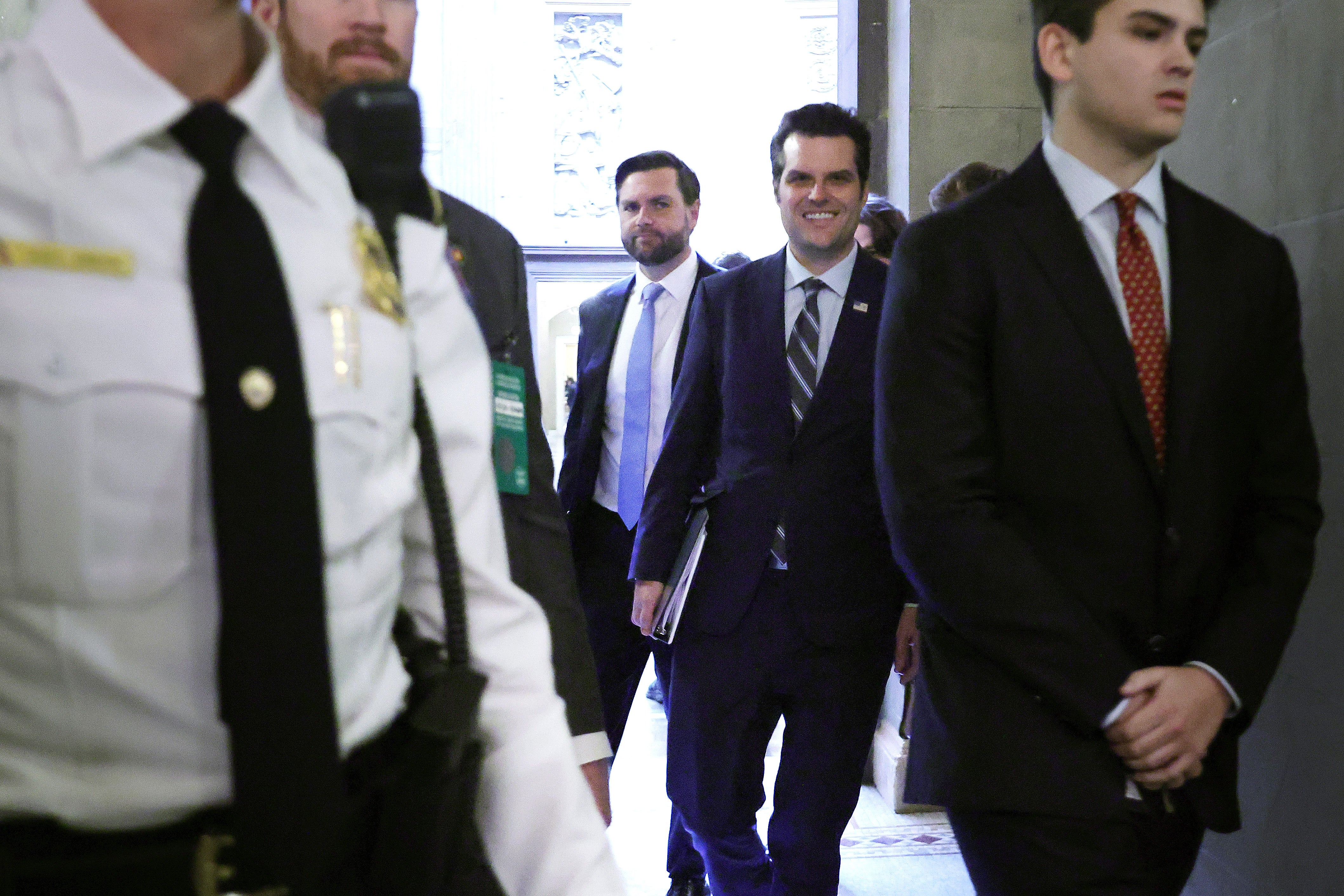 JD Vance supported Gaetz on Wednesday at the Capitol, meeting with Republican senators to try to get them on side