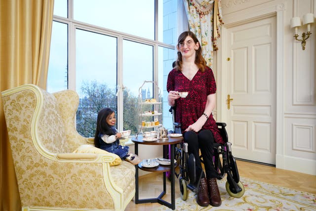 <p>Jyoti Amge, shortest woman, and Rumeysa Gelgi, tallest woman, meet for the first time and share afternoon tea at the Savoy Hotel, London</p>