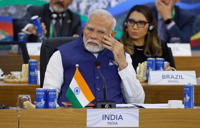 <p>Narendra Modi attends the third session of the G20 Leaders’ Meeting in Rio de Janeiro, Brazil</p>