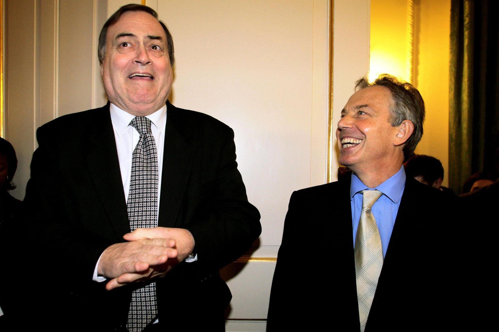 John Prescott, left, with Sir Tony Blair stands down as MP (PA)