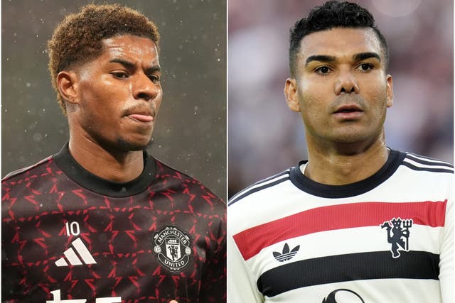 <p>Marcus Rashford and Casemiro travelled to the US during the international break </p>