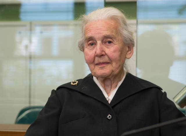 <p>Ursula Haverbeck arrives in the Tiergarten District Court in Berlin, Germany, October 16, 2017</p>