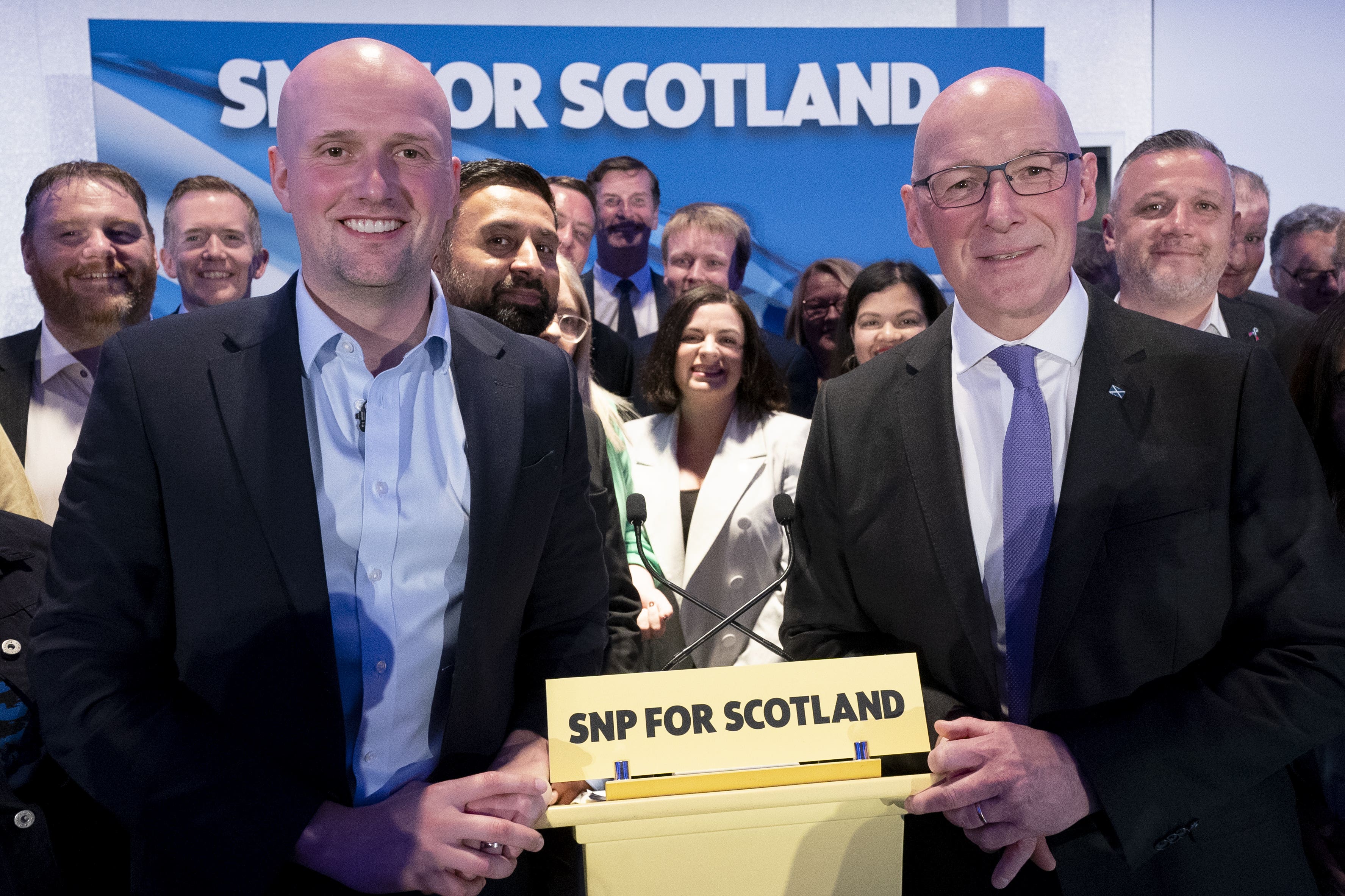 John Swinney, right, said SNP colleague Stephen Flynn is an ‘immense talent’ (PA)