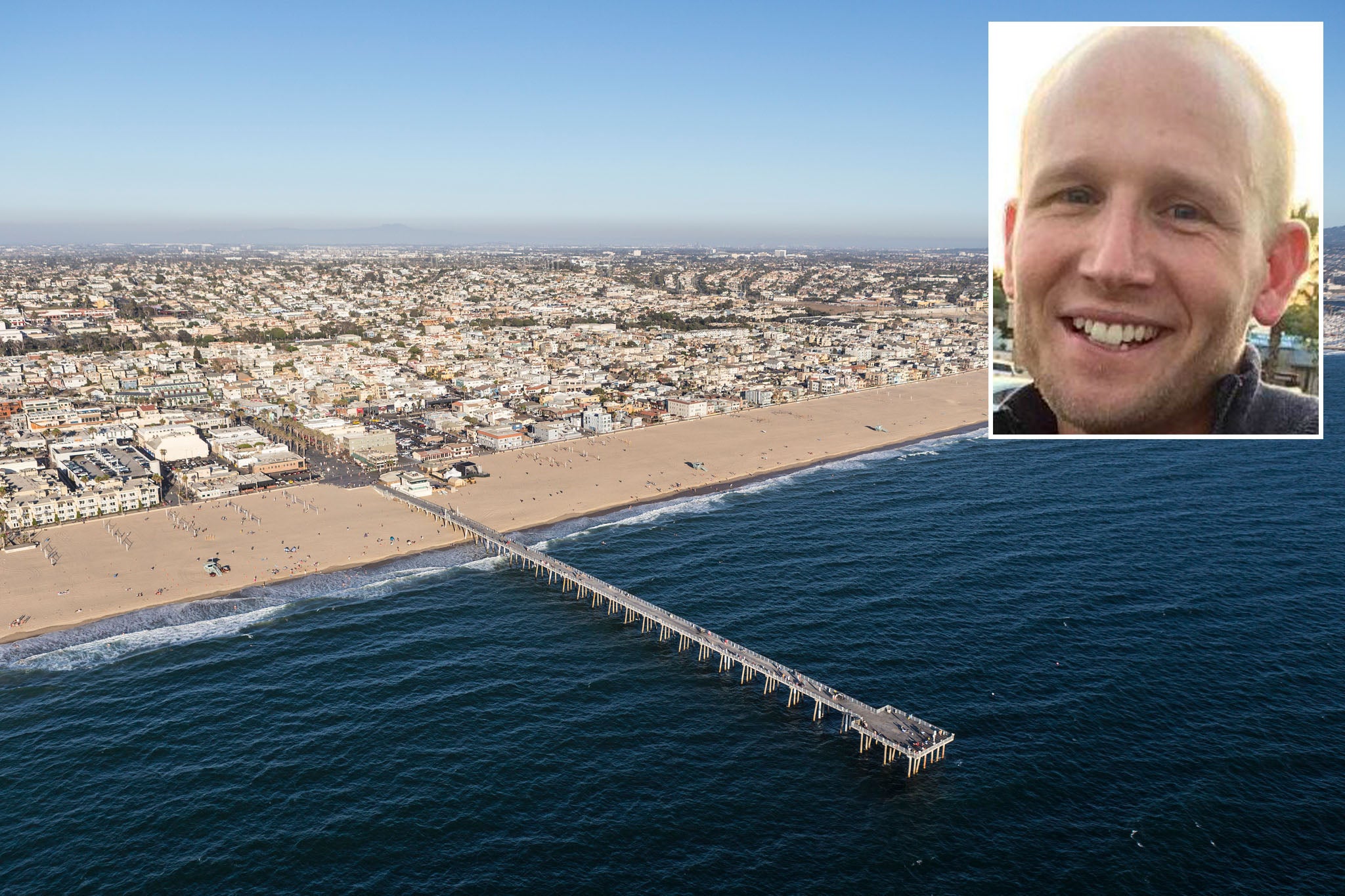 Michael David Vanzandt, 44, (inset) mysteriously vanished from Hermosa Beach (pictured) in 2016