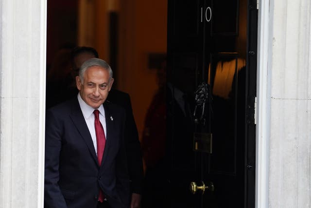 Israeli Prime Minister Benjamin Netanyahu leaves 10 Downing Street (Stefan Rousseau/PA)