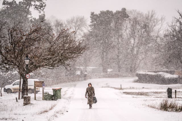 <p>Wintry conditions are set to persist before Storm Bert strikes the UK </p>