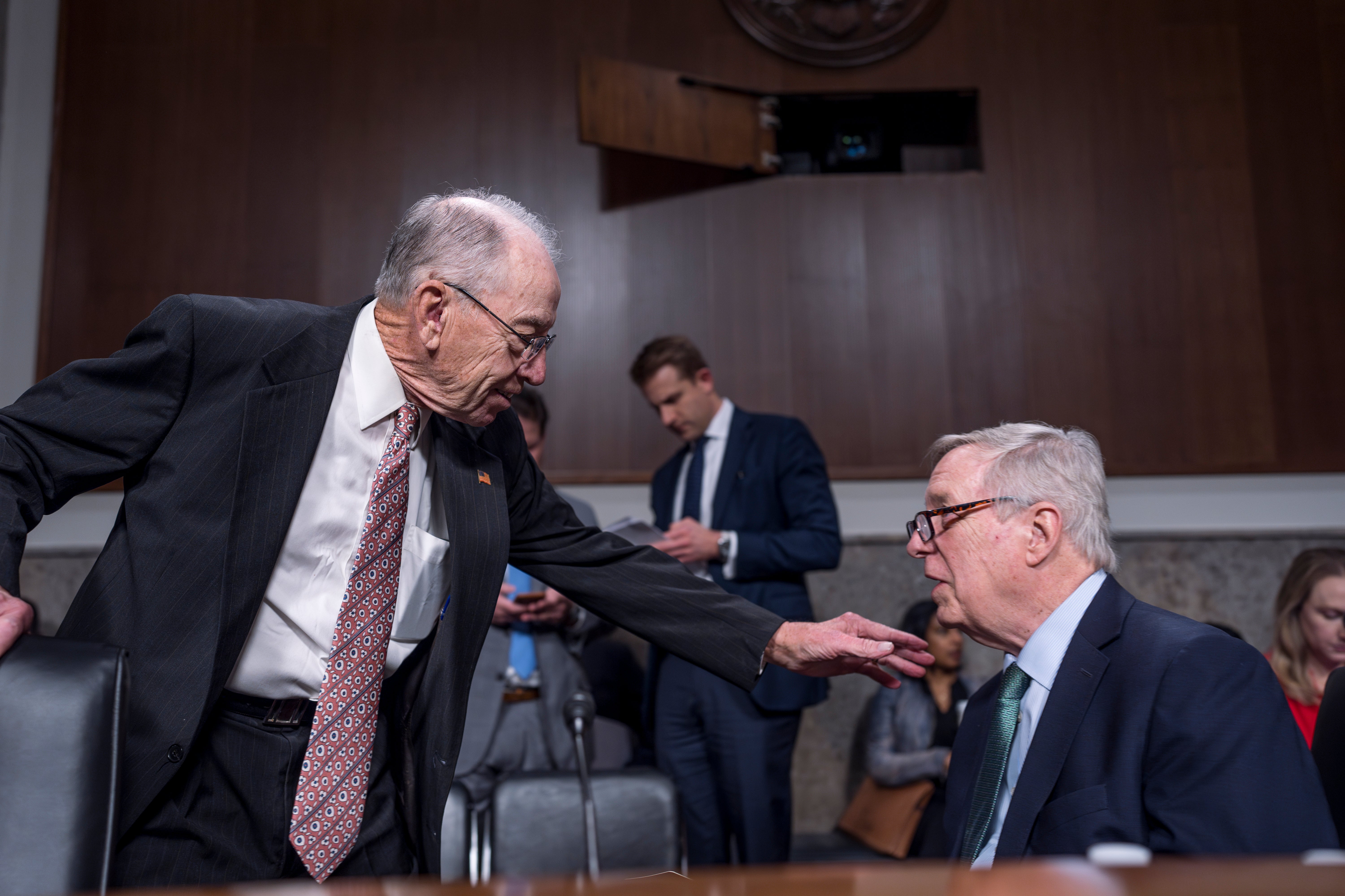 The Senate Judiciary Committee, led by Democratic chair Dick Durbin, right, is running out of time to bring the PRESS Act to a vote for consideration in the full Senate before Republicans take control next year.