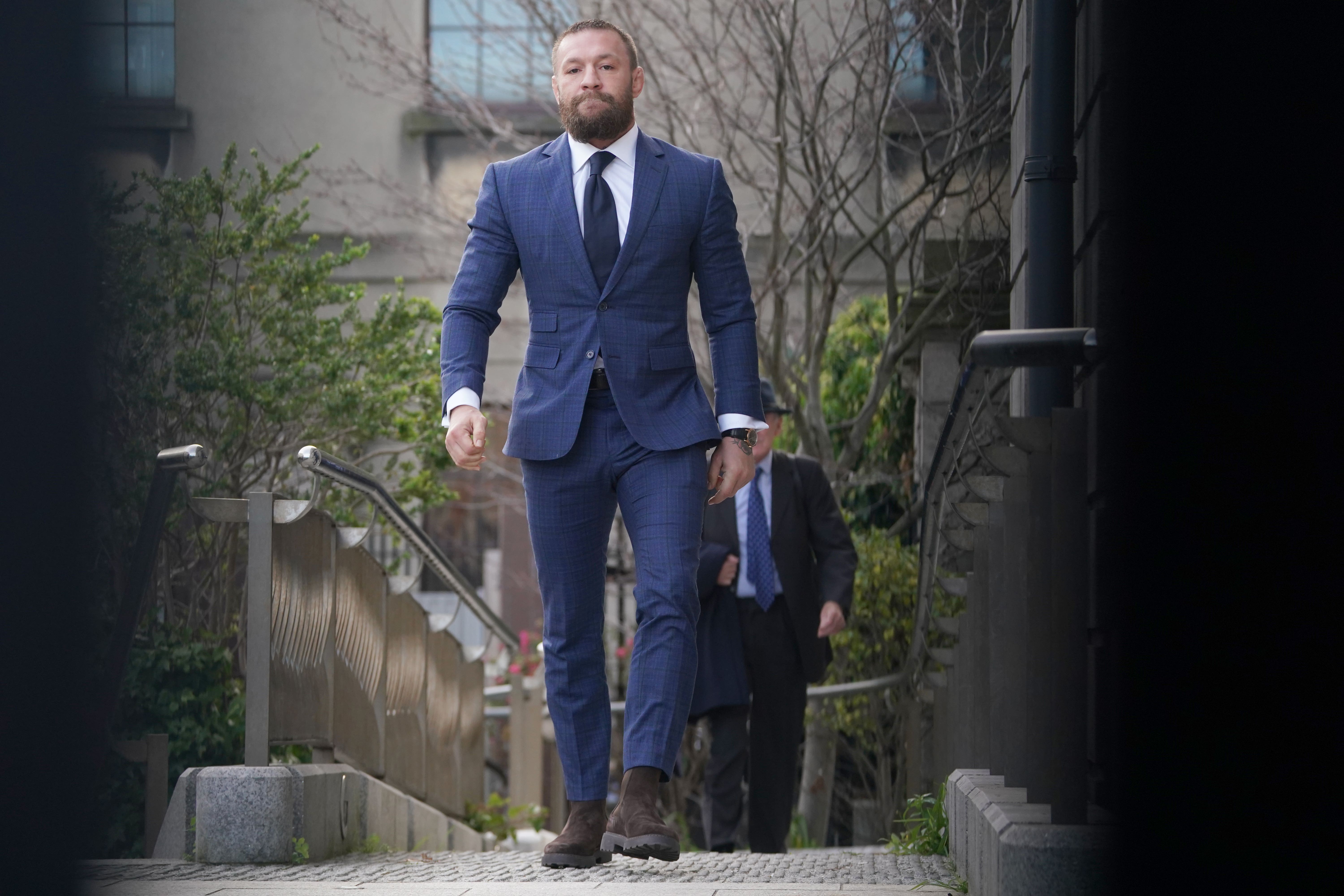 Mixed martial arts fighter Conor McGregor outside the High Court in Dublin (Brian Lawless/PA)