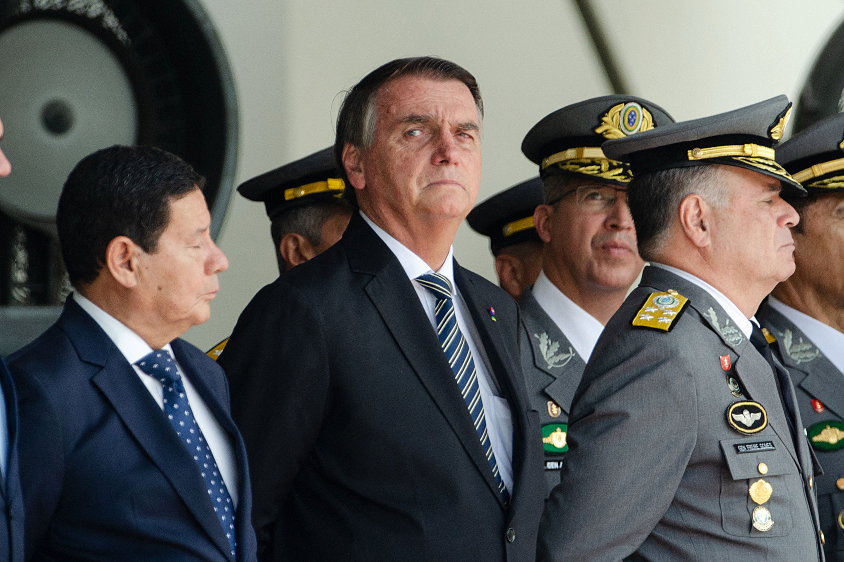 Brazilian president Jair Bolsonaro at a graduation ceremony for cadets at the Agulhas Negras Military Academy in Resende on 26 November 2022