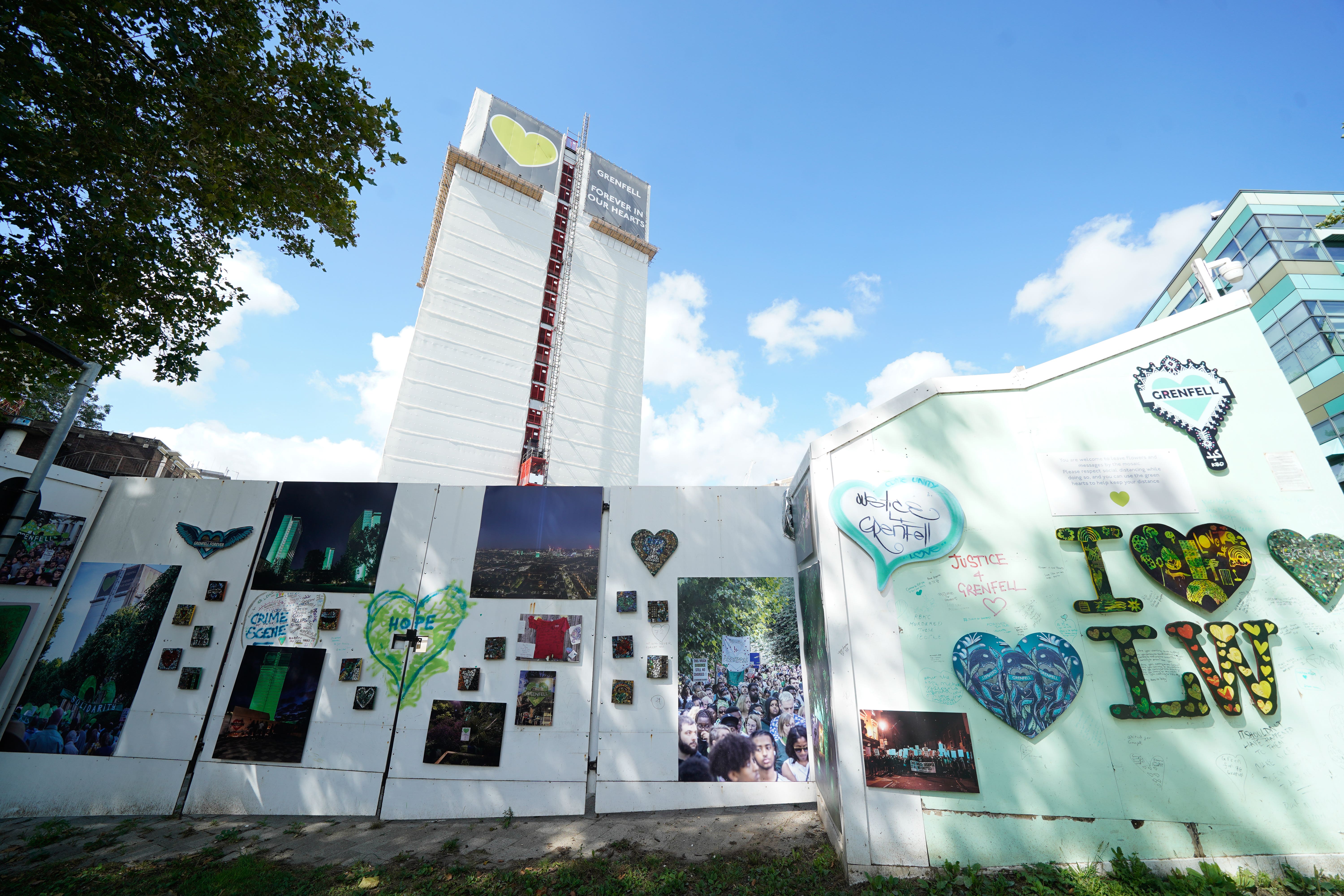 The Grenfell Memorial Wall in west London (Lucy North/PA)