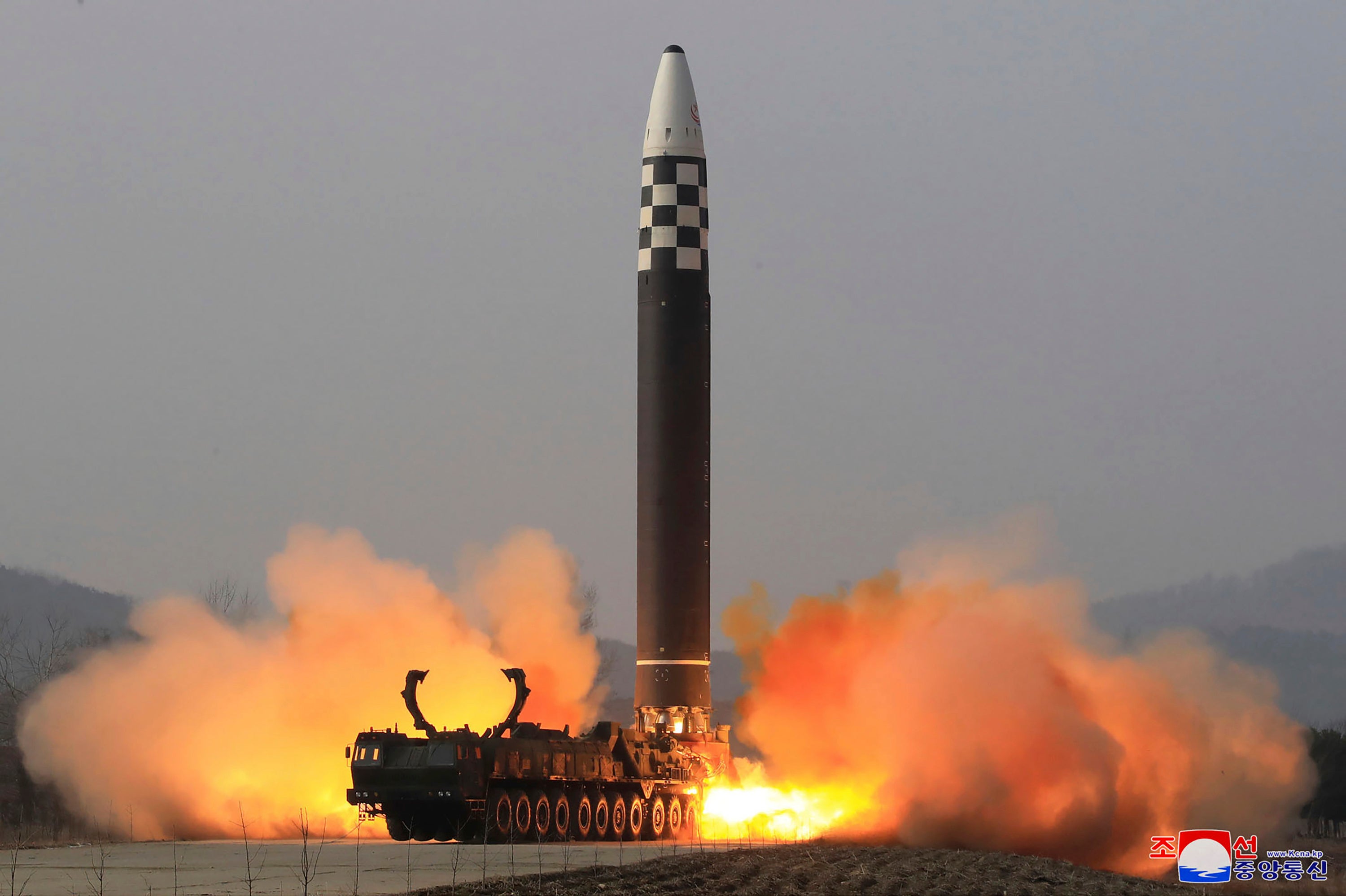 North Korea test-fires a Hwasong-17 intercontinental ballistic missile