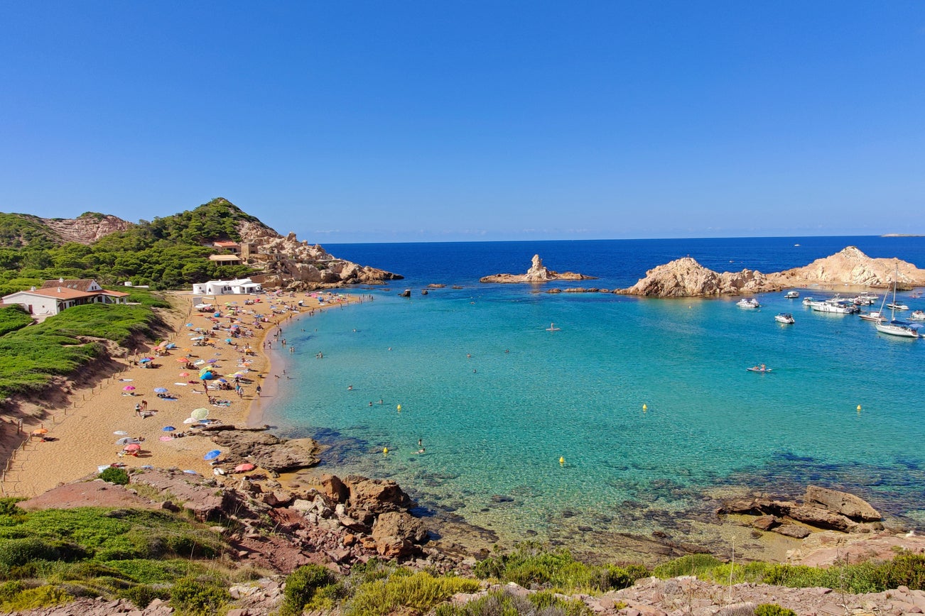 Cala Pregonda is a cove of cerulean blue