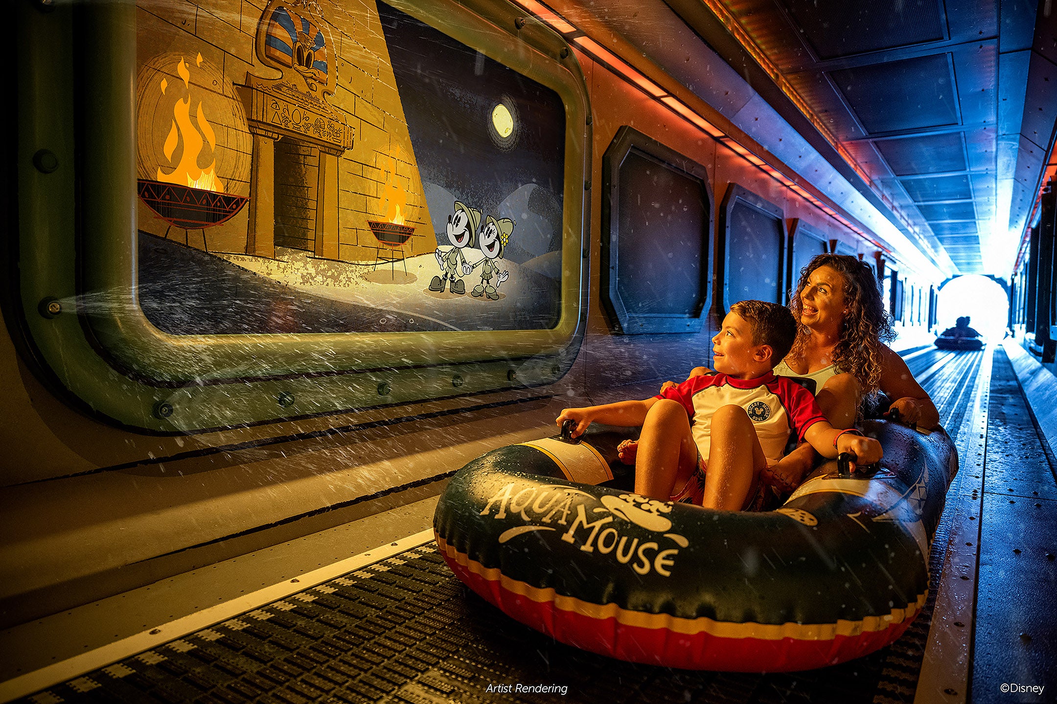 The AquaMouse ride is on Disney Treasure with a new storyline