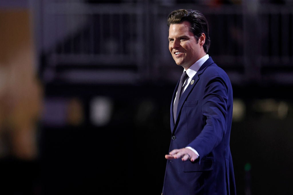 Matt Gaetz onstage at the Republican National Convention in June