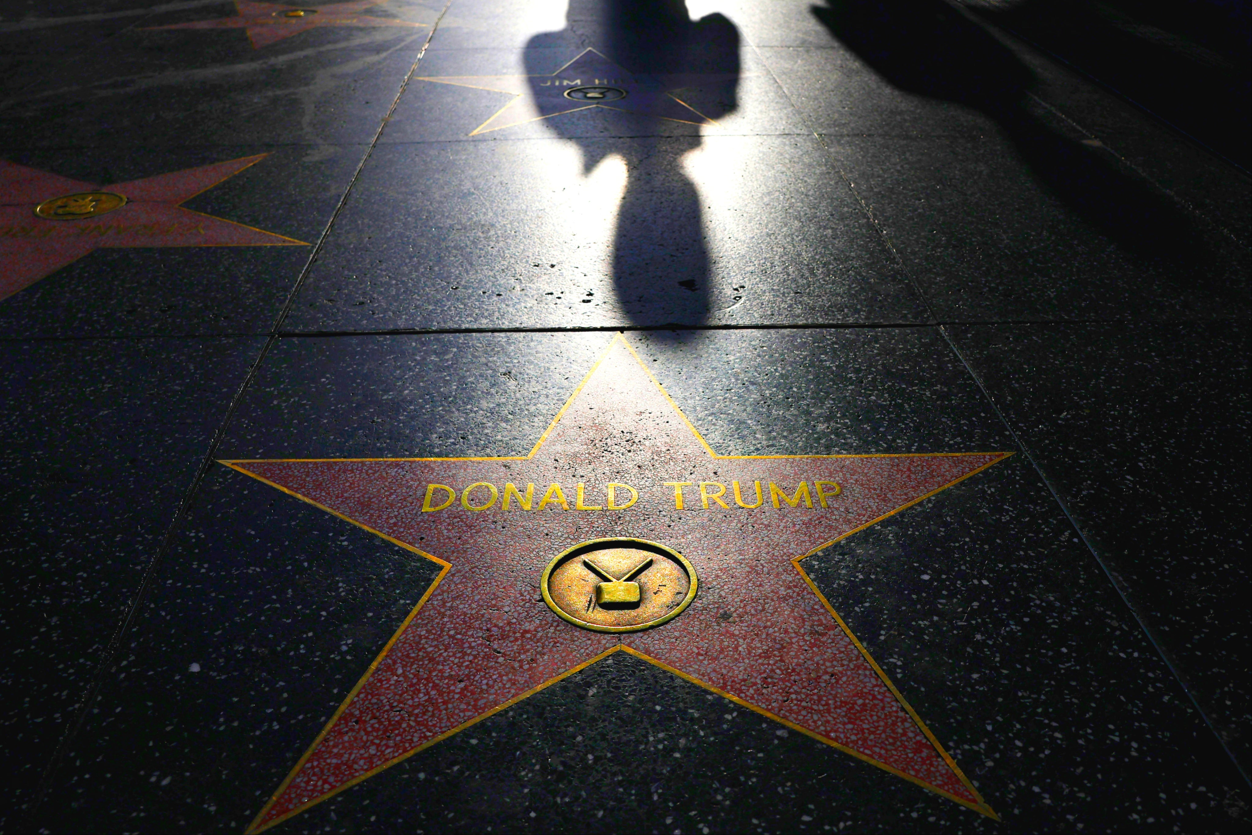 <p>Donald Trump’s star on the famous Hollywood Walk of Fame</p>
