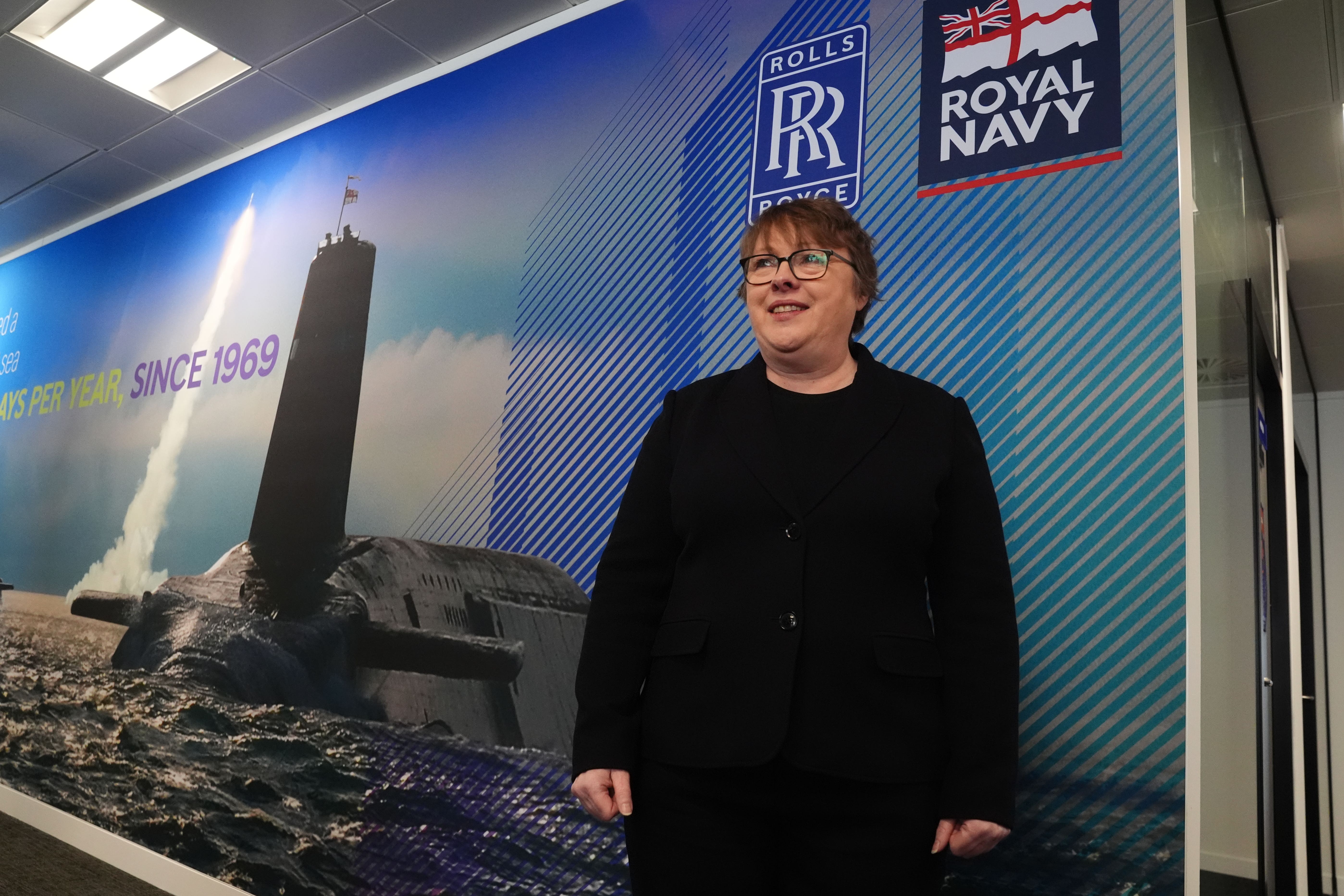 Defence minister Maria Eagle during a visit to Glasgow to officially open Rolls-Royce Submarines office (Andrew Milligan/PA)