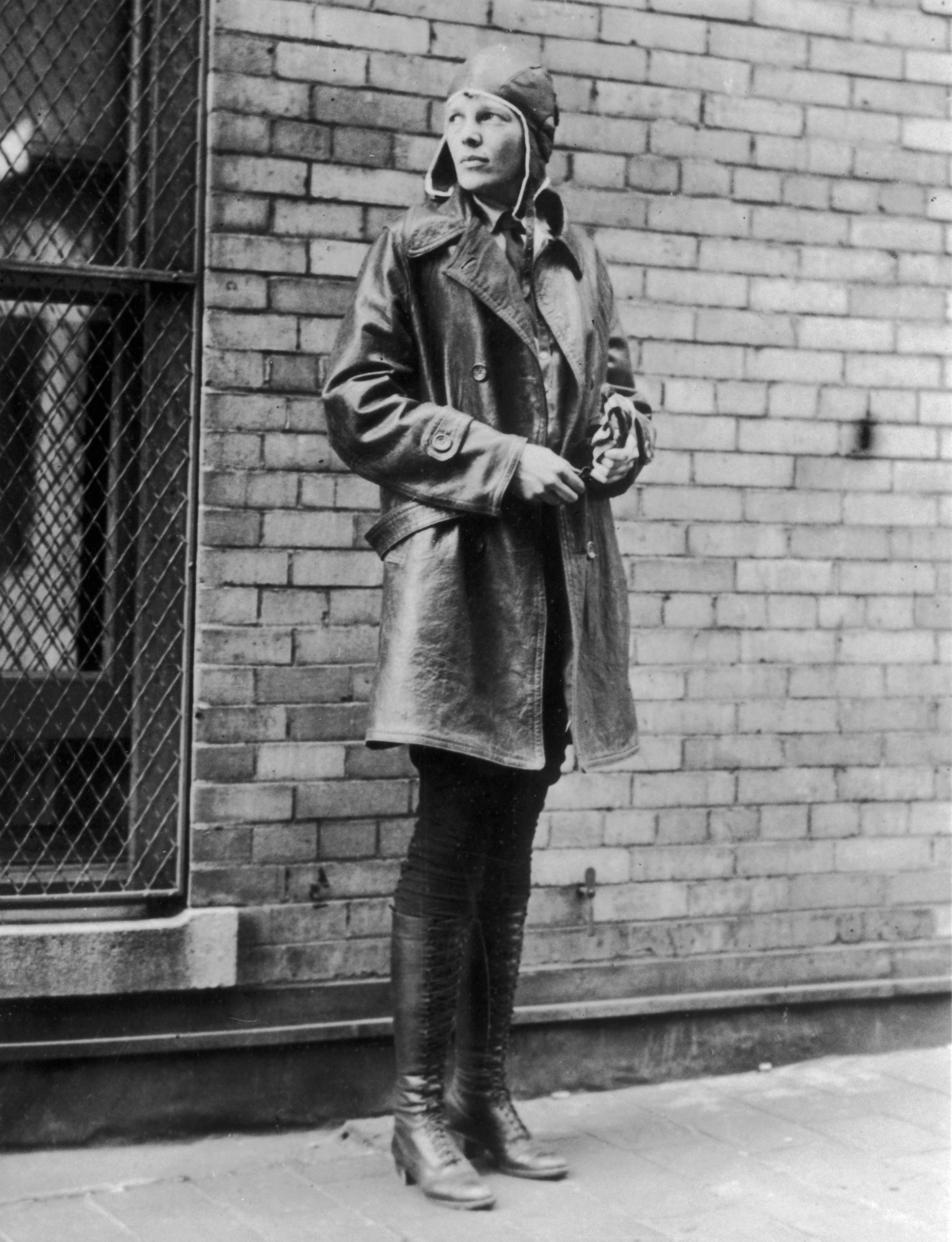 Aviatrix Amelia Earhart is pictured in Newfoundland. Earhart was the first woman to make a solo flight across the Atlantic