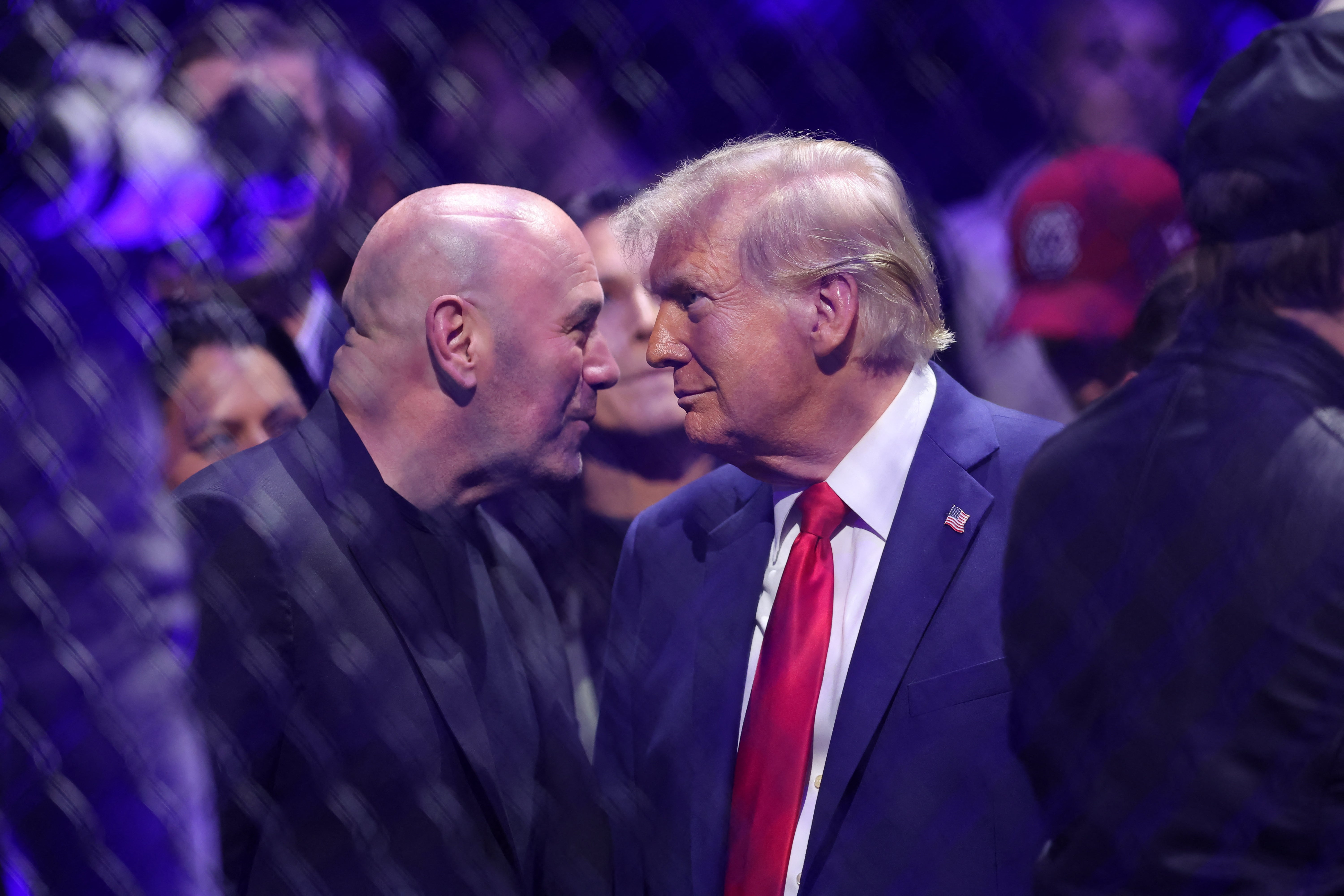 Dana White (pictured with Trump at UFC 309 on Sunday) said he wants nothing to do with ‘disgusting’ politics again