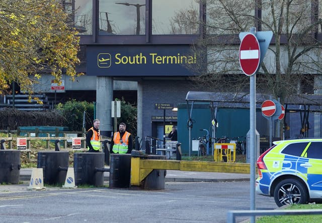 <p>The south terminal at Gatwick airport was subject to a security alert  yesterday </p>