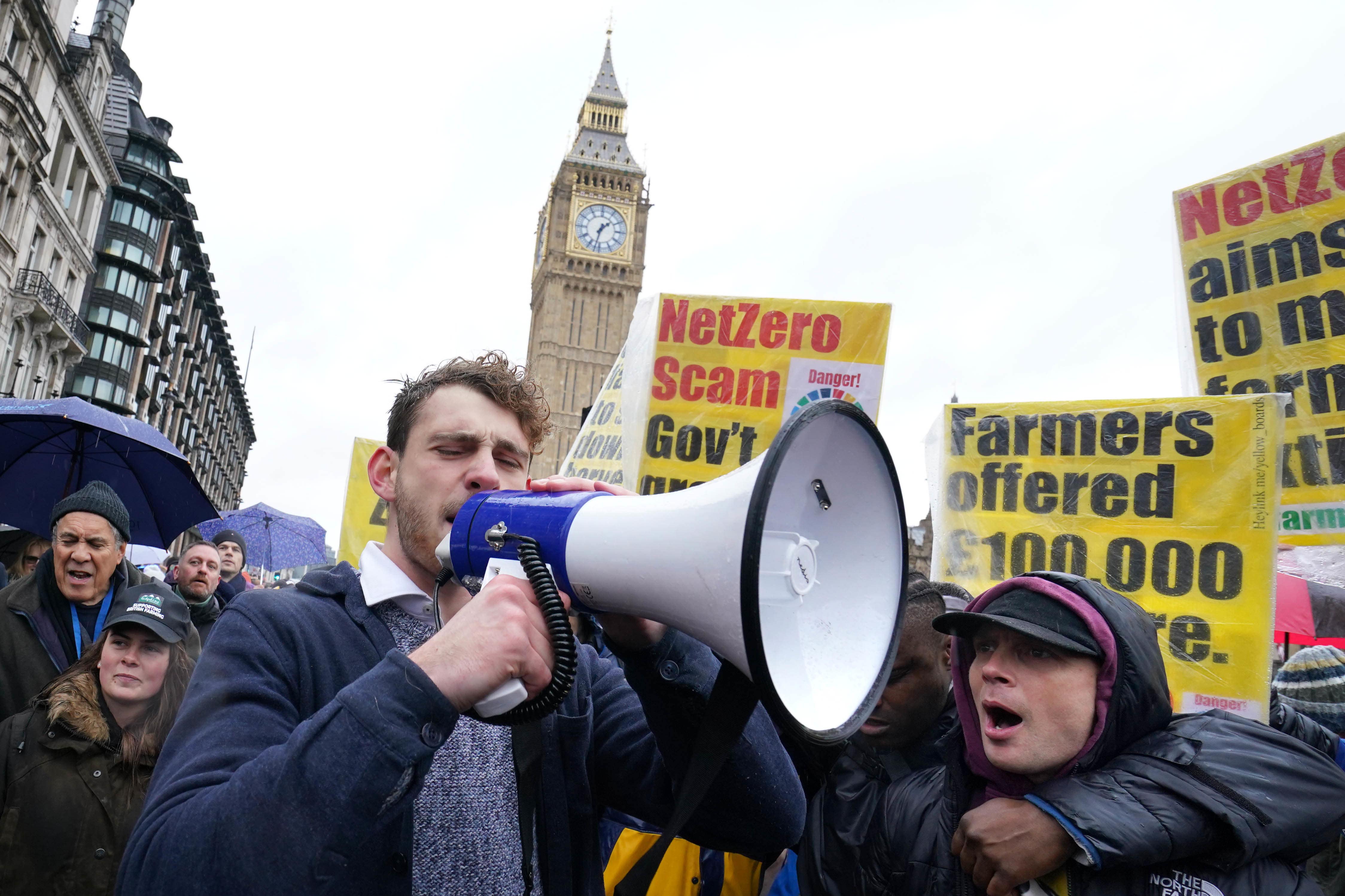 Farmers protest in central London over the changes to inheritance tax (IHT) rules in the Budget