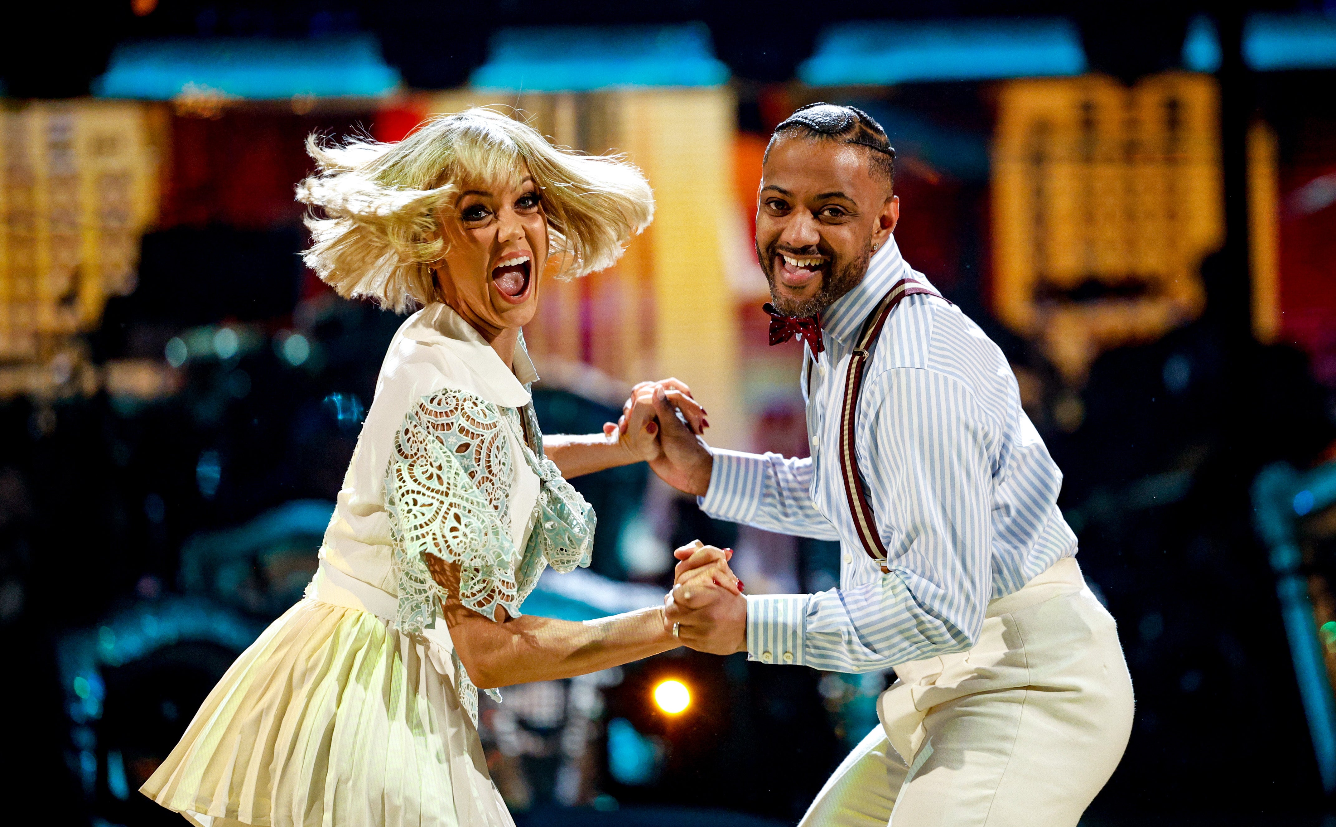 JB Gill and his replacement pro partner Lauren Oakley dancing the Charleston