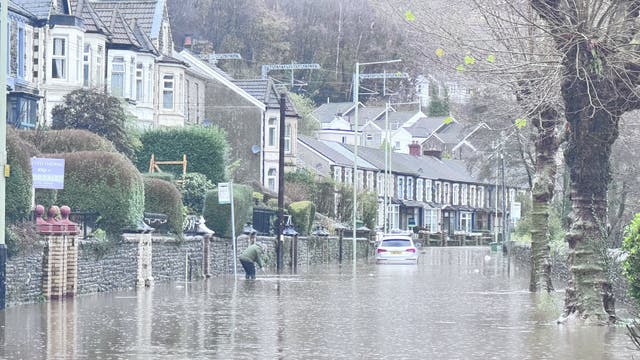 <p>The storm saw flooding from the River Taff in Pontypridd, Wales</p>