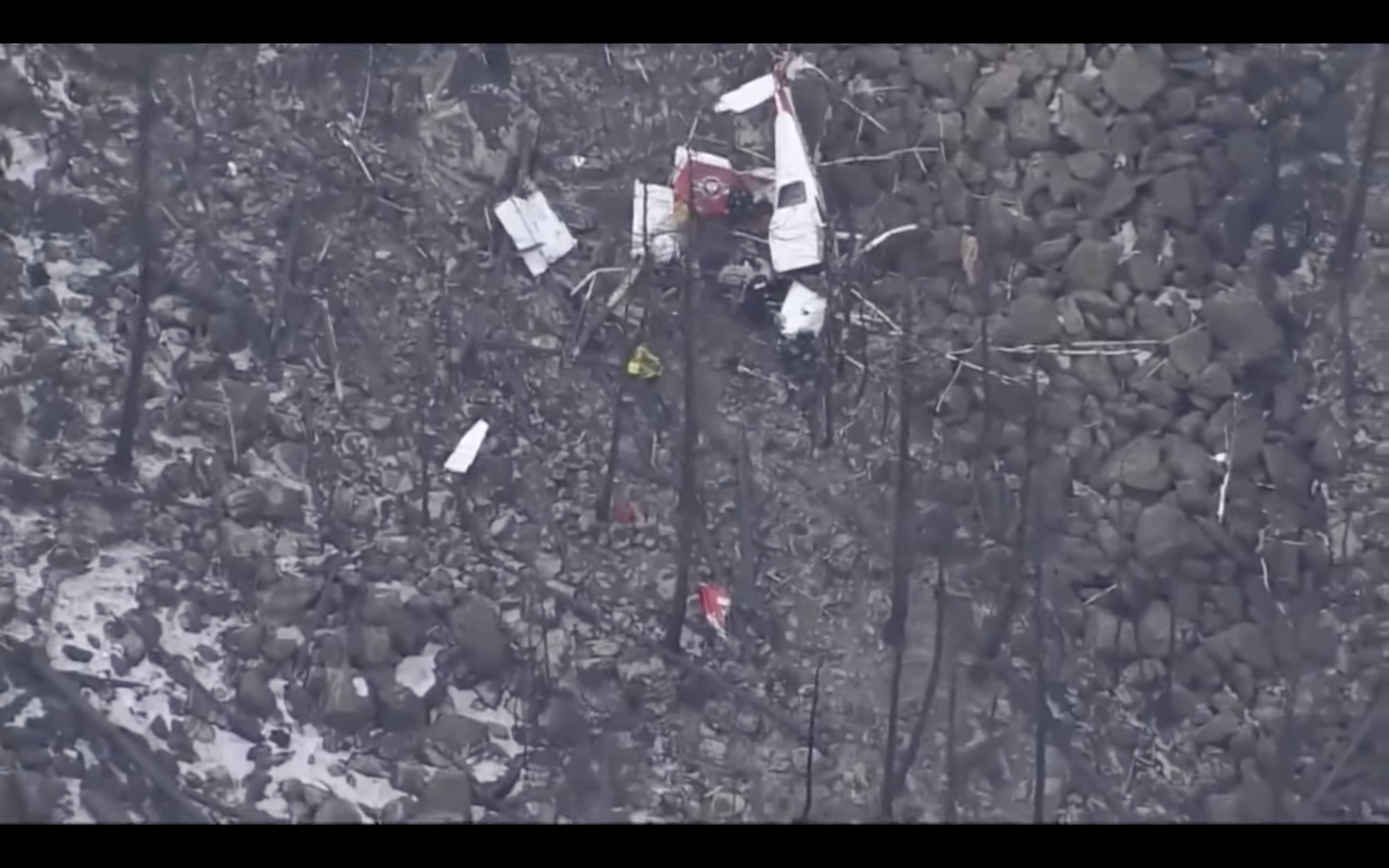 Aerial photos show the wreckage from the crash