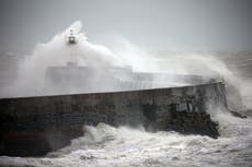 Storm Eowyn live: Rare ‘stay at home’ weather warning issued as dangerous 100mph winds pose threat to life